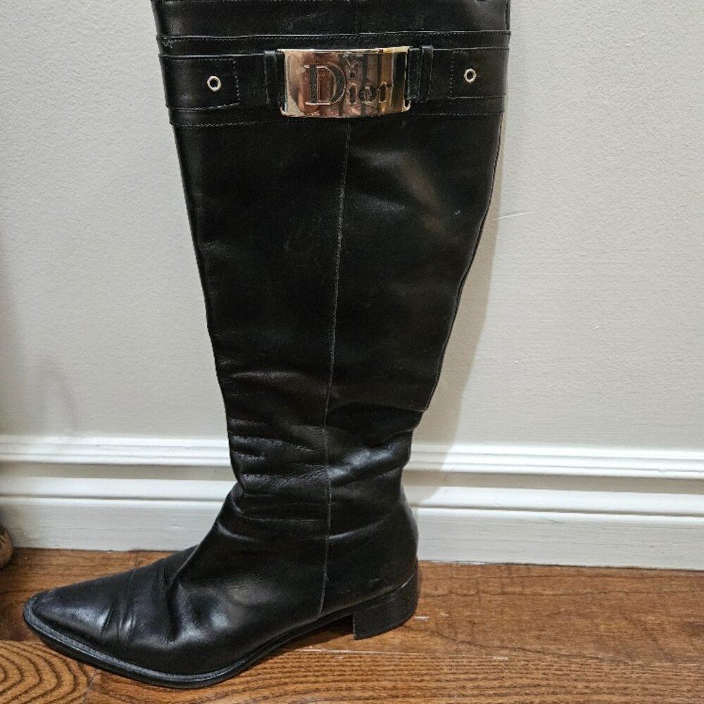 Christian Dior Black Leather Boots - Picture 2 of 10